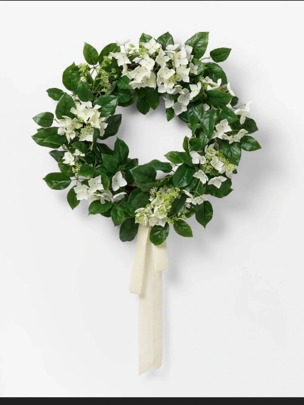 Hydrangea Wreath Cream - Threshold™ designed with Studio McGee